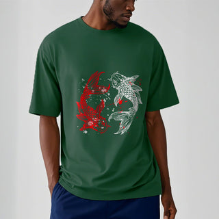 Buddha Gift Red Black Koi Fish Tee T-shirt