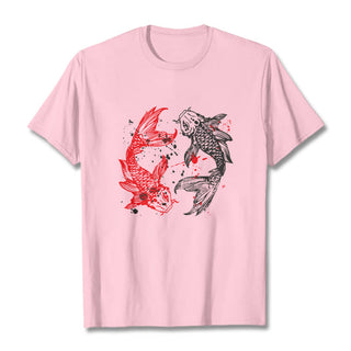 Buddha Gift Red Black Koi Fish Tee T-shirt