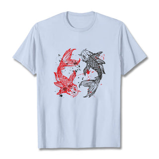 Buddha Gift Red Black Koi Fish Tee T-shirt