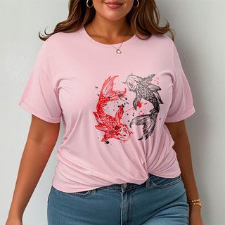 Buddha Gift Red Black Koi Fish Tee T-shirt