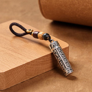 Buddha Gift Tibetan Om Mani Padme Hum Shurangama Mantra Vajra Pattern Copper Purity Key Chain