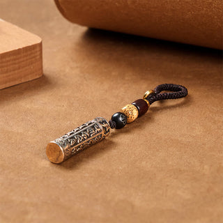 Buddha Gift Tibetan Om Mani Padme Hum Shurangama Mantra Vajra Pattern Copper Purity Key Chain