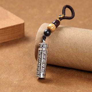 Buddha Gift Tibetan Om Mani Padme Hum Shurangama Mantra Vajra Pattern Copper Purity Key Chain