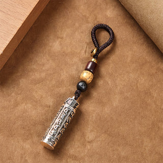 Buddha Gift Tibetan Om Mani Padme Hum Shurangama Mantra Vajra Pattern Copper Purity Key Chain