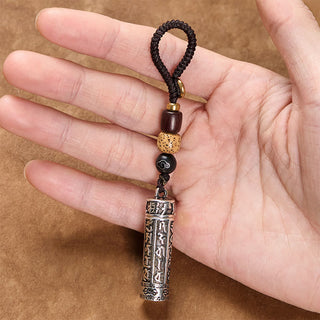 Buddha Gift Tibetan Om Mani Padme Hum Shurangama Mantra Vajra Pattern Copper Purity Key Chain