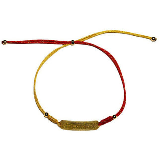 Buddha Gift 14K Gold-plated Copper Amulet Protection Red Golden Rope Bracelet