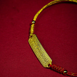Buddha Gift 14K Gold-plated Copper Amulet Protection Red Golden Rope Bracelet