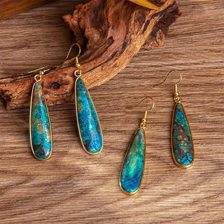 Buddha Gift Emperor Stone Water Drop Happiness Dangle Earrings