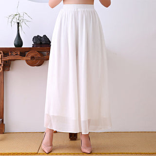 Buddha Gift  Chinese Frog-Button Design Long Sleeve Chiffon Midi Dress
