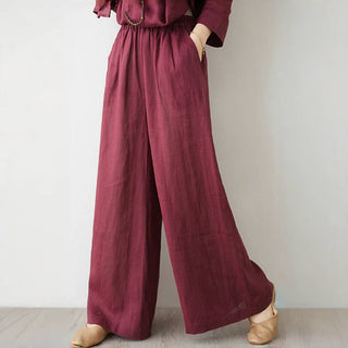 Buddha Gift 2Pcs Three Quarter Sleeve Shirt Top Pants Meditation Zen Tai Chi Cotton Linen Clothing Women's Set