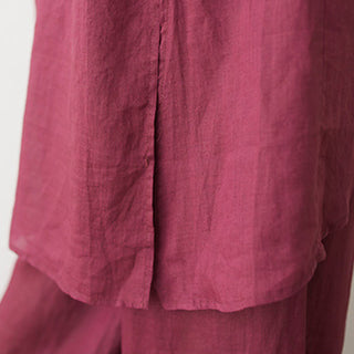 Buddha Gift 2Pcs Three Quarter Sleeve Shirt Top Pants Meditation Zen Tai Chi Cotton Linen Clothing Women's Set