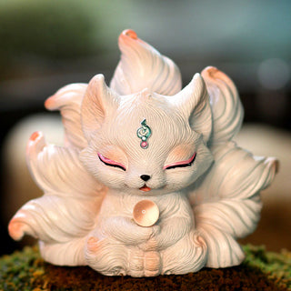 Buddha Gift Mini Nine Tailed Fox Luck Resin Home Desk Decoration