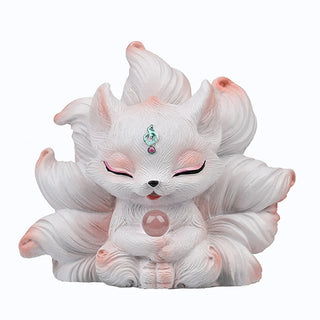 Buddha Gift Mini Nine Tailed Fox Luck Resin Home Desk Decoration