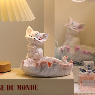 Buddha Gift Nine Tailed Fox Luck Resin Storage Ornaments Home Decoration