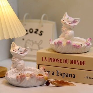 Buddha Gift Nine Tailed Fox Luck Resin Storage Ornaments Home Decoration