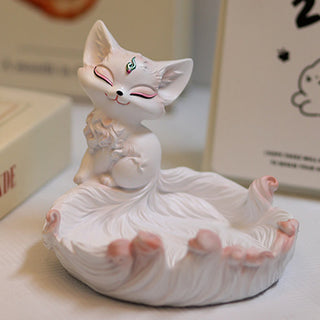 Buddha Gift Nine Tailed Fox Luck Resin Storage Ornaments Home Decoration