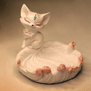 Buddha Gift Nine Tailed Fox Luck Resin Storage Ornaments Home Decoration