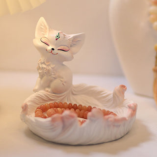 Buddha Gift Nine Tailed Fox Luck Resin Storage Ornaments Home Decoration