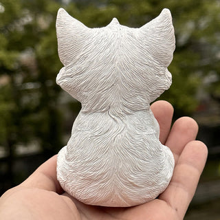 Buddha Gift Small Nine Tailed Fox Sitting Protection Resin Home Decoration