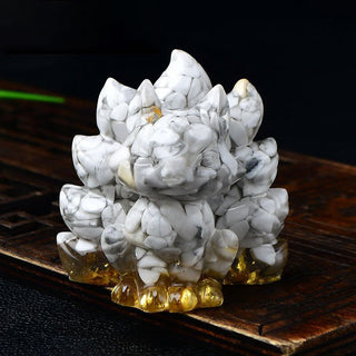 Buddha Gift Natural Various Crystal Strawberry Quartz Amethyst Nine Tailed Fox Protection Home Decoration