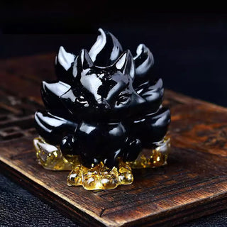 Buddha Gift Natural Various Crystal Strawberry Quartz Amethyst Nine Tailed Fox Protection Home Decoration