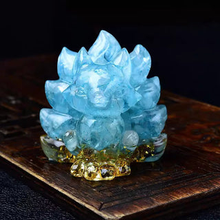 Buddha Gift Natural Various Crystal Strawberry Quartz Amethyst Nine Tailed Fox Protection Home Decoration