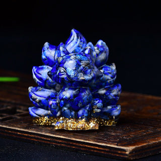 Buddha Gift Natural Various Crystal Strawberry Quartz Amethyst Nine Tailed Fox Protection Home Decoration