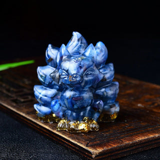 Buddha Gift Natural Various Crystal Strawberry Quartz Amethyst Nine Tailed Fox Protection Home Decoration