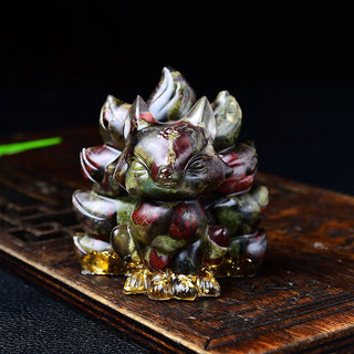 Buddha Gift Natural Various Crystal Strawberry Quartz Amethyst Nine Tailed Fox Protection Home Decoration