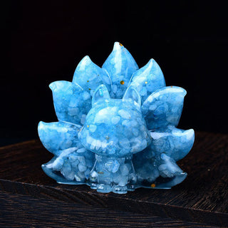 Buddha Gift Small Various Stone Pink Crystal Citrine Amethyst Nine Tailed Fox Warmth Home Decoration