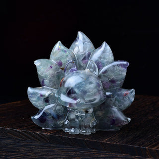 Buddha Gift Small Various Stone Pink Crystal Citrine Amethyst Nine Tailed Fox Warmth Home Decoration