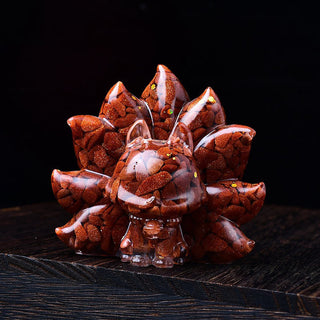 Buddha Gift Small Various Stone Pink Crystal Citrine Amethyst Nine Tailed Fox Warmth Home Decoration