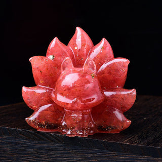 Buddha Gift Small Various Stone Pink Crystal Citrine Amethyst Nine Tailed Fox Warmth Home Decoration