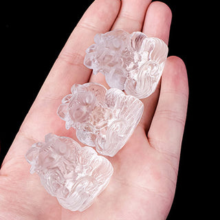 Buddha Gift Natural White Crystal Mini Small Nine Tailed Fox Carved Healing Home Decoration