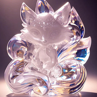 Buddha Gift Natural White Crystal Mini Small Nine Tailed Fox Carved Healing Home Decoration