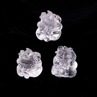 Buddha Gift Natural White Crystal Mini Small Nine Tailed Fox Carved Healing Home Decoration