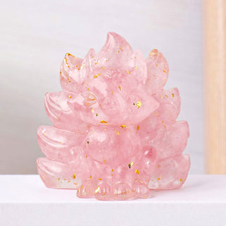 Buddha Gift Small Various Stone Strawberry Quartz Amethyst Green Aventurine Nine Tailed Fox Healing Home Decoration