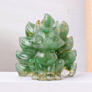Buddha Gift Small Various Stone Strawberry Quartz Amethyst Green Aventurine Nine Tailed Fox Healing Home Decoration