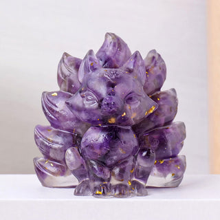 Buddha Gift Small Various Stone Strawberry Quartz Amethyst Green Aventurine Nine Tailed Fox Healing Home Decoration