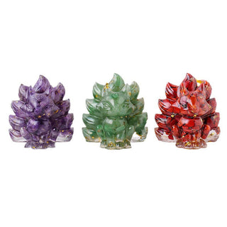 Buddha Gift Small Various Stone Strawberry Quartz Amethyst Green Aventurine Nine Tailed Fox Healing Home Decoration