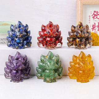 Buddha Gift Small Various Stone Strawberry Quartz Amethyst Green Aventurine Nine Tailed Fox Healing Home Decoration
