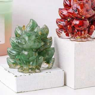 Buddha Gift Small Various Stone Strawberry Quartz Amethyst Green Aventurine Nine Tailed Fox Healing Home Decoration