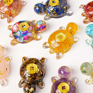 Buddha Gift Small Various Crystal Green Aventurine Amethyst Turtle Copper Coins Luck Home Decoration