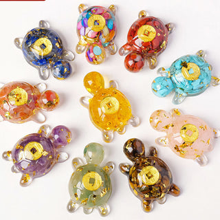 Buddha Gift Small Various Crystal Green Aventurine Amethyst Turtle Copper Coins Luck Home Decoration