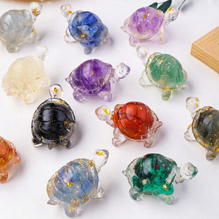 Buddha Gift Various Stone Citrine Green Aventurine Amethyst Mini Turtle Prosperity Home Decoration