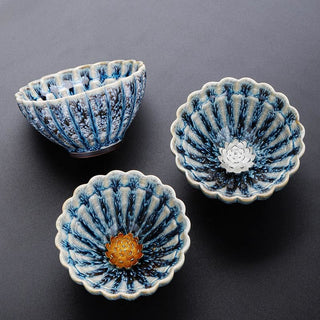 Buddha Gift Handmade Small Chinese Jianzhan Lotus Ceramic Teacup Kung Fu Tea Cup 80ml