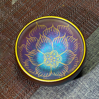 Buddha Gift Handmade Chinese Jianzhan Lotus Flower Pattern Ceramic Teacup Kung Fu Tea Cup 150ml