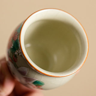 Buddha Gift Small Strawberry Rabbit Teacup Kung Fu Tea Cup 90ml With Gift Box