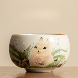 Buddha Gift Cute Cat Yellow Flowers Rabbit Teacup Kung Fu Tea Cup