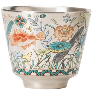 Buddha Gift Fish Lotus Seaweed Teacup Kung Fu Tea Cup 45ml With Gift Box